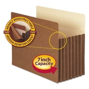 Smead 7" Exp Pocket with Tyvek, Straight, Letter, Manila/Redrope, 5/Box