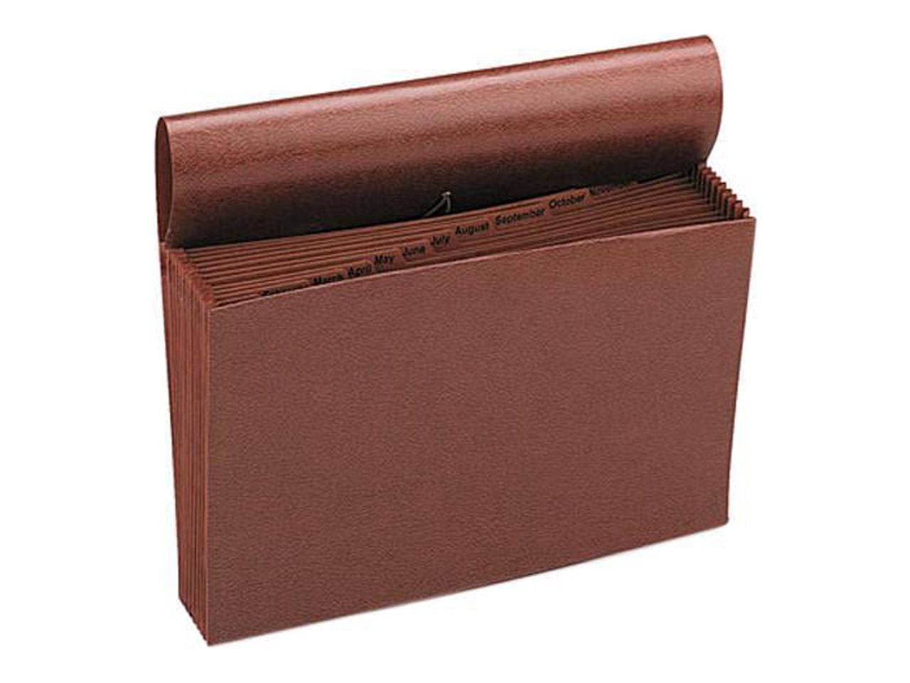 Smead 70390 JanDec Expanding File, 12 Pocket, Legal, LeatherLike Redrope