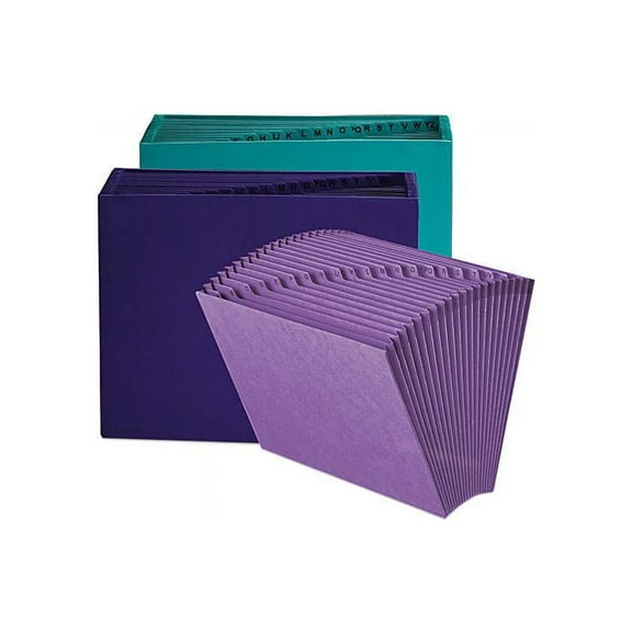 Smead 70717 Heavy-Duty A-Z Open Top Expanding Files, 21 Pockets, Letter, Teal