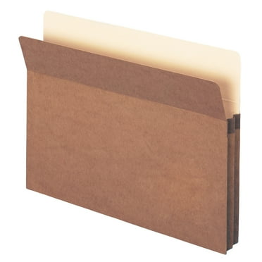 Smead 73214 1 3/4 Expansion Drop Front Pocket, Straight Tab, Letter, Manila/Redrope, 25/Box