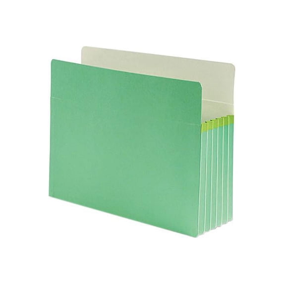 Smead 73236 5 1/4 Inch Expansion Colored File Pocket, Straight Tab, Letter, Green