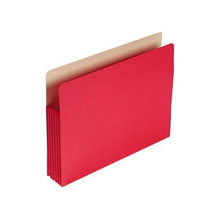 Smead 73241 5 1/4 Inch Expansion Colored File Pocket, Straight Tab, Letter, Red, 10/Box