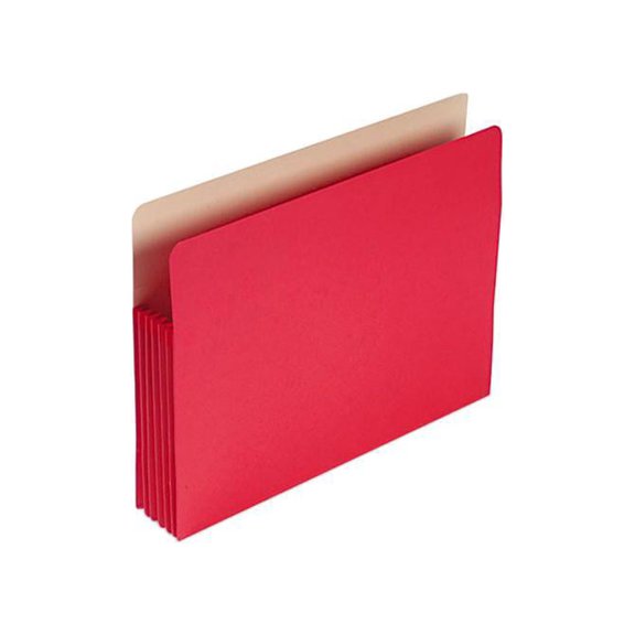 Smead 73241 5 1/4 Inch Expansion Colored File Pocket, Straight Tab, Letter, Red, 10/Box