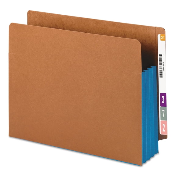 Smead 3 1/2" Exp File Pockets Straight Tab Letter Blue 10/Box 73679