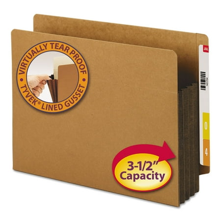 Smead 3 1/2" Exp File Pockets Straight Tab Letter Brown 10/Box 73681