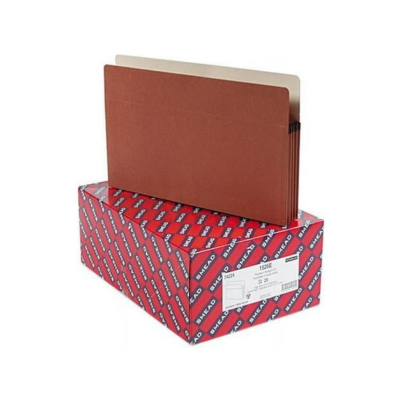 Smead 74224 3 1/2 Inch Expansion Drop Front Pocket, Legal, Manila/Redrope, 25/Box