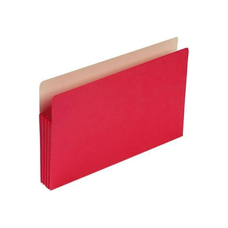 Smead 74231 3 1/2 Inch Expansion Colored File Pocket, Straight Tab, Legal, Red, 25/Box