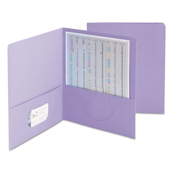 Smead Two-Pocket Folder Textured Paper Lavender 25/Box 87865