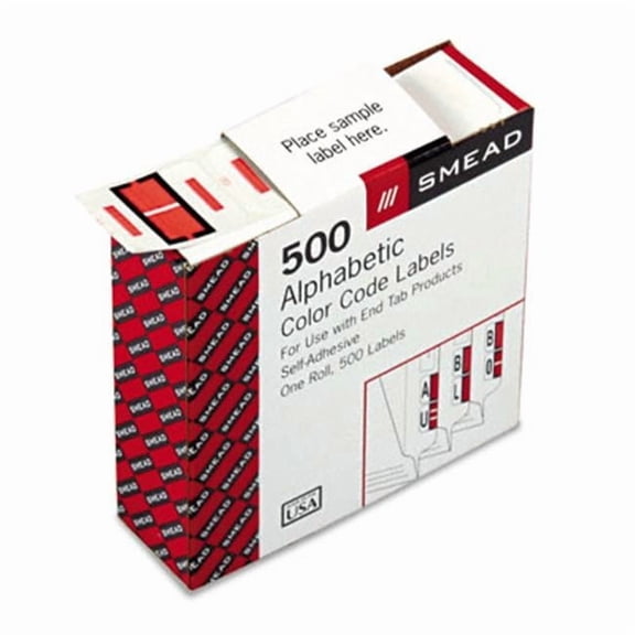 Smead  A-Z Color-Coded Bar-Style End Tab Labels Letter I Pink