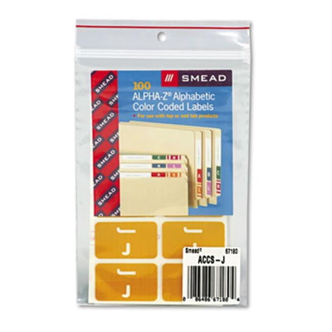 Smead Alpha-Z Color-Coded Second Letter Labels - Letter J - Yellow ...