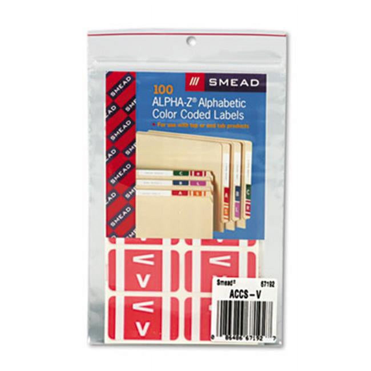 Smead Alpha-Z Color-Coded Second Letter Labels - Letter V - Pink ...
