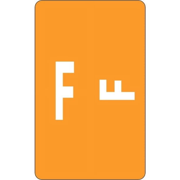 Smead AlphaZ ACCS Color-Coded Labels "F" - 1" x 1.63" Length - Orange - 10 / Sheet - 100 / Pack