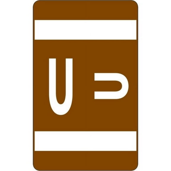 Smead AlphaZ ACCS Color-Coded Labels "U" - 1" x 1.63" Length - Dark Brown - 10 / Sheet - 100 / Pack