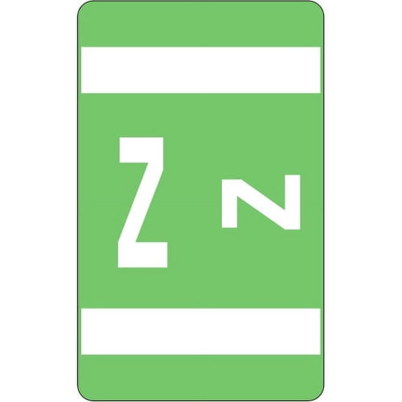 Smead AlphaZ ACCS Color-Coded Labels "Z" - 1" x 1.63" Length - Light Green - 10 / Sheet - 100 / Pack