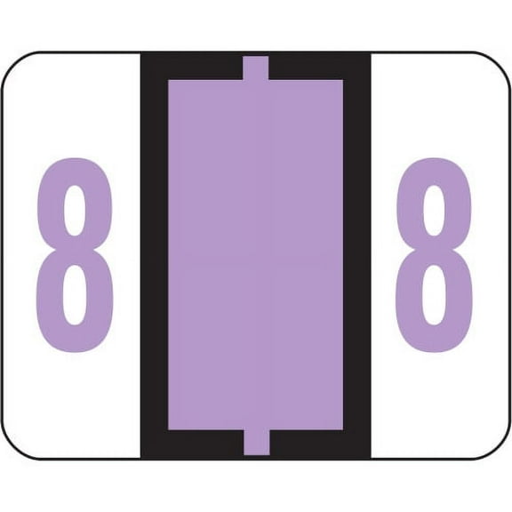 Smead BCCRN Bar-Style Color-Coded Labels "Number" - 1.25" x 1" Length - Lavender - 500 / Roll - 500 / Roll