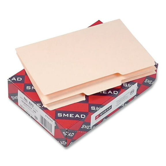 Smead 57030 1/3-Cut Top Tab Blank 5 in. x 8 in. Card Guides - Manila (100/Box)
