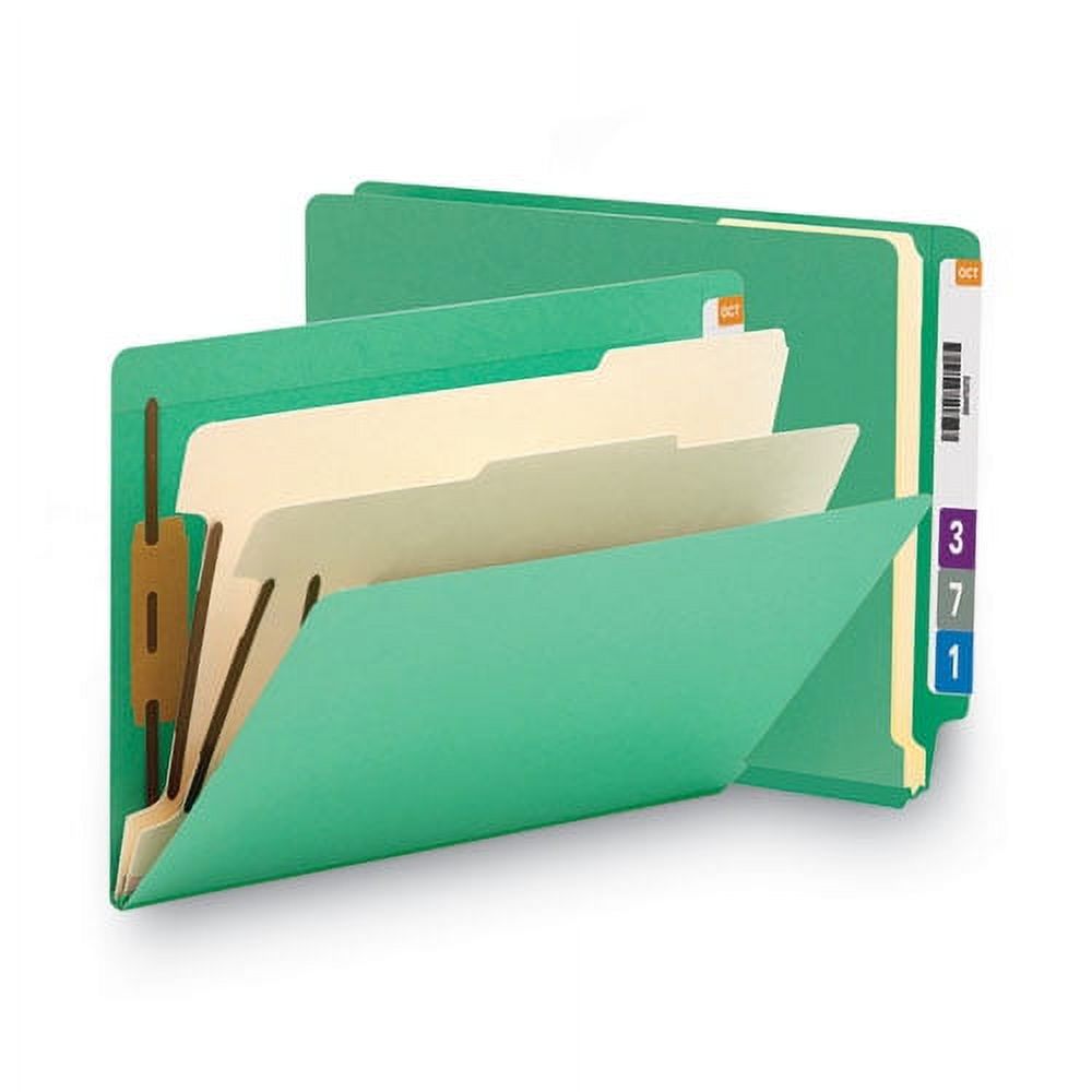 Smead Colored End Tab Classification Folders with Dividers, 2 Dividers