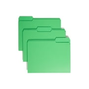 Smead Colored File Folders 1/3-Cut Tabs Green 100/BX Letter (12143)