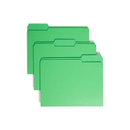 Smead Colored File Folders 1/3-Cut Tabs Green 100/BX Letter (12143)