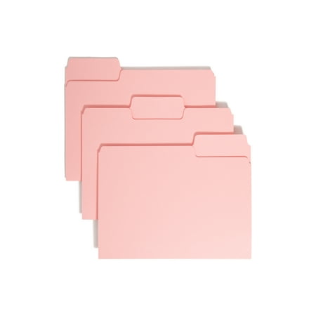 Smead Colored File Folders 1/3-Cut Tabs Pink 100/BX Letter (12643)