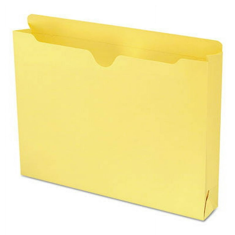 Colored File Jackets with Reinforced Double-Ply Tab, Straight Tab, Letter Size, Yellow, 50/Box Colored File Jackets with Reinforced Double-Ply Tab, Straight Tab, Letter Size, Yellow, 50/Box