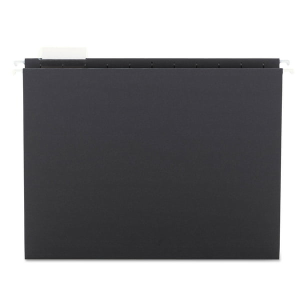Colored Reinforced Hanging Folders, Letter Size, 1/5-Cut Tabs, Black, 25/Box Colored Reinforced Hanging Folders, Letter Size, 1/5-Cut Tabs, Black, 25/Box