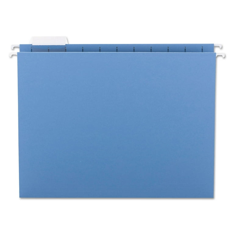 Colored Hanging Folders, Letter Size, 1/5-Cut Tabs, Blue, 25/Box Colored Hanging Folders, Letter Size, 1/5-Cut Tabs, Blue, 25/Box
