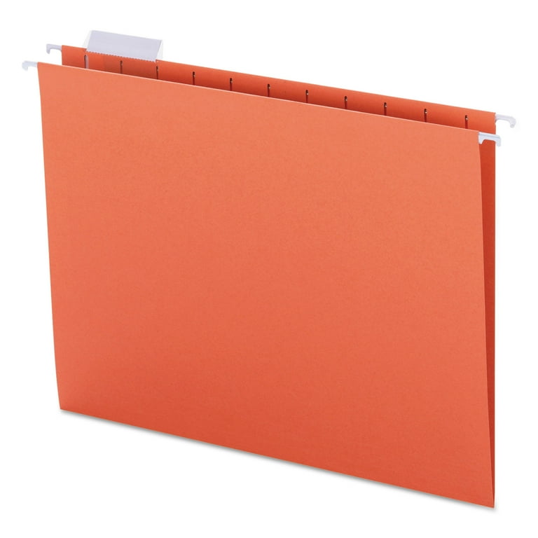 Colored Hanging Folders, Letter Size, 1/5-Cut Tabs, Orange, 25/Box Colored Hanging Folders, Letter Size, 1/5-Cut Tabs, Orange, 25/Box
