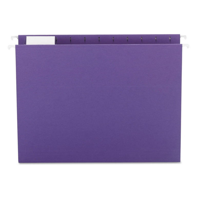 Colored Hanging File Folders with 1/5 Cut Tabs, Letter Size, 1/5-Cut Tabs, Lavender, 25/Box
