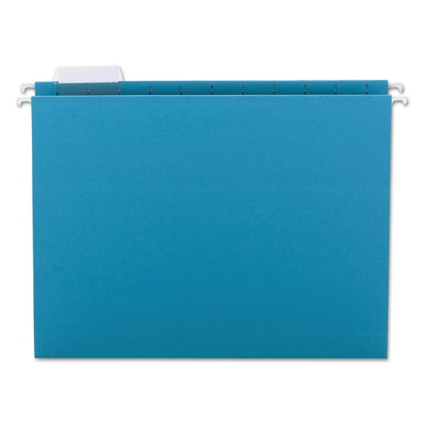 Colored Hanging Folders, Letter Size, 1/5-Cut Tabs, Teal, 25/Box Colored Hanging Folders, Letter Size, 1/5-Cut Tabs, Teal, 25/Box
