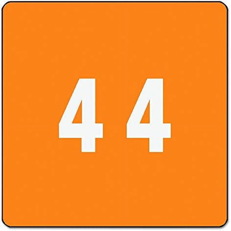 Smead DCC ColorCoded Numeric Label, 4, Label Roll, Orange, 250 Labels