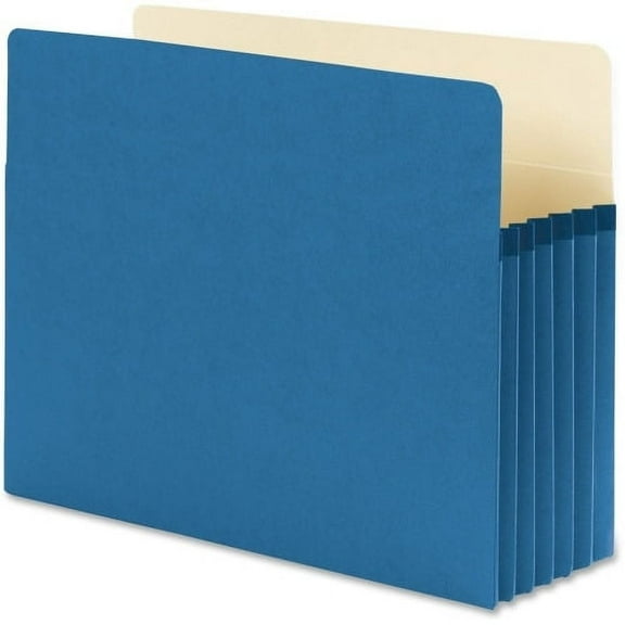 Smead Drop Front Panel Colored File Pockets Letter - 8 1/2" x 11" Sheet Size - 5 1/4" Expansion - Straight Tab Cut - Top Tab Location - 9 pt. Folder Thickness - Blue - 3.84 oz - Recycled - 1 Each