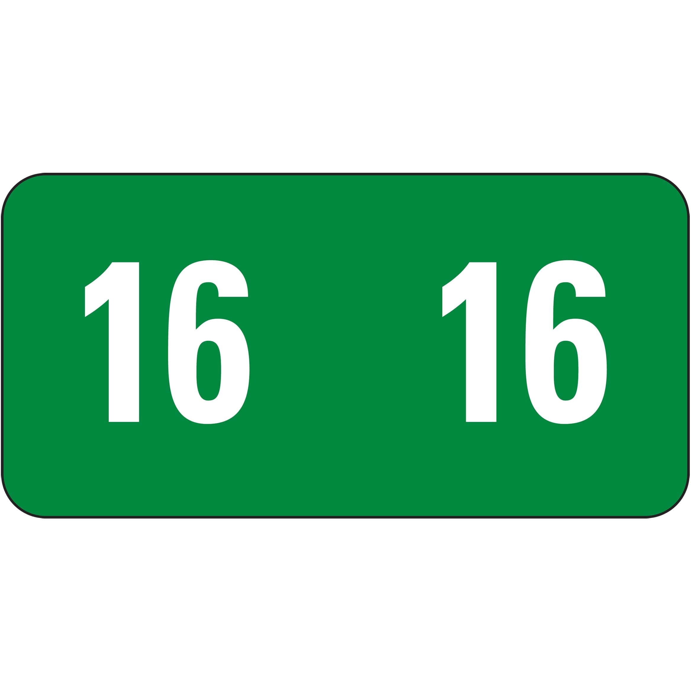 Smead ETS Color-Coded Year Label, 2016, Label Sheet, Green, 250 per ...