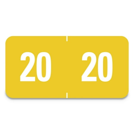 Smead 67920 0.5 x 1 Yearly End Tab 20 File Folder Labels - Yellow (250/Pack)