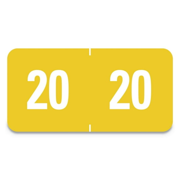 Smead 67920 0.5 x 1 Yearly End Tab 20 File Folder Labels - Yellow (250/Pack)