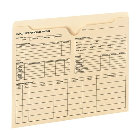 Smead® Employee Record File Jackets, Manila, Pack Of 20