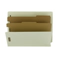 thumbnail image 1 of Smead® End-Tab Classification Folders, 2 Dividers, 2 Partitions, Straight Cut, Letter Size, 100% Recycled, Gray/Green, Box Of 10, 1 of 2