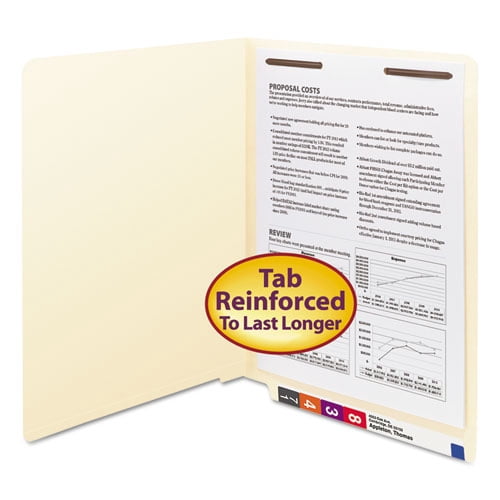Smead End Tab File Folder, 1 Fastener, Letter Size, Manila, 50/Box ...