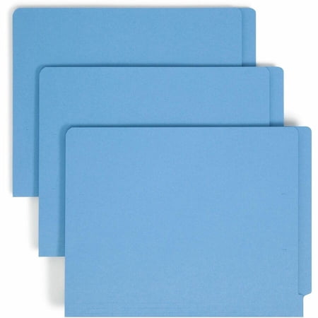 Smead End Tab Fastener Folder Reinforced Tab Blue 50/BX Letter (25040)