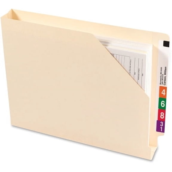 Smead End Tab File Jacket, Shelf-Master Reinforced Straight-Cut Tab, 1-1/2" Expansion, Letter Size, Manila, 50 per Box (75740)