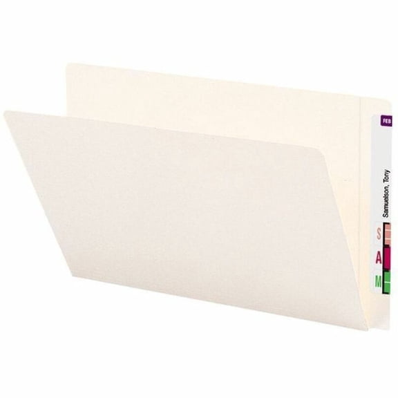 Smead End Tab Ivory Folders with Extended Shelf-Master Reinforced Tab