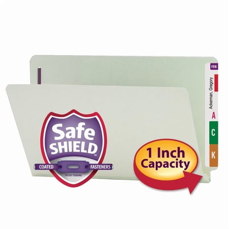 Smead End Tab Pressboard Fastener Folder with Safe