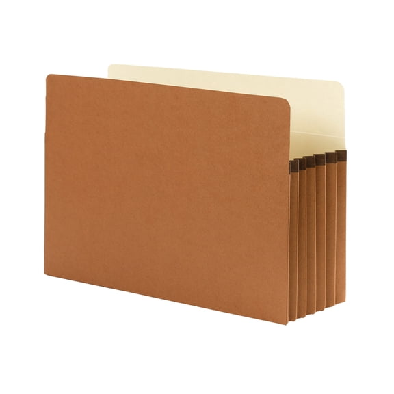 Smead Expanding File Pocket With Tyvek Gusset, Legal Size, 5 1/4" Expansion, 100% Recycled, Redrope, Pack Of 10