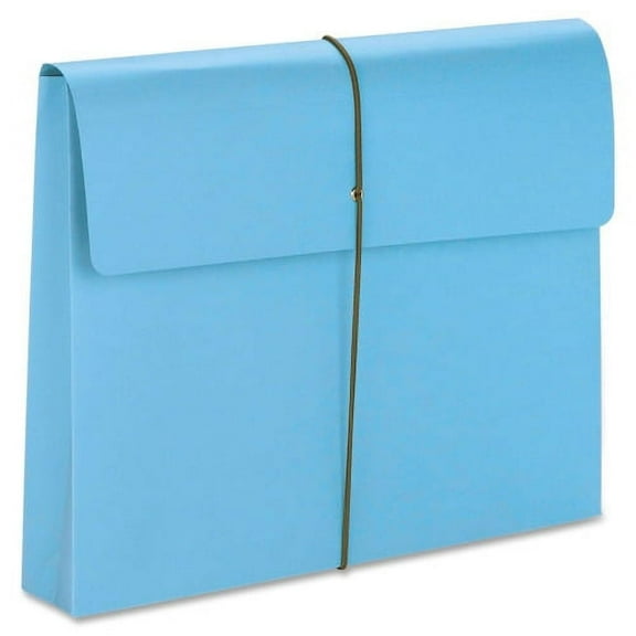 Smead Expanding Wallets with Flap and Cord Closure Letter - 8 1/2" x 11" Sheet Size - 2" Expansion - 1 Pocket(s) - 11 pt. Folder Thickness - Blue - 2.39 oz - Recycled - 10 / Box