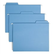 Smead FasTab® Hanging File Folder, 1/3-Cut Built-In Tab, Letter Size, Blue, 20 per Box (64099)
