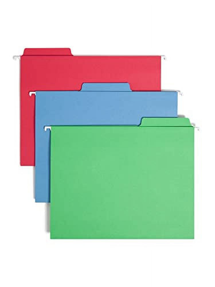 Smead FasTab Hanging File Folder, 1/3Cut Builtin Tab, Letter Size