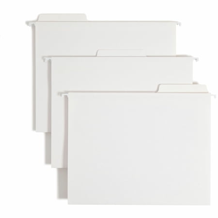 Smead FasTab Hanging File Folders Letter - 8 1/2" x 11" Sheet Size - 1/3 Tab Cut - Assorted Position Tab Position - 11 pt. Folder Thickness - Stock - White - Recycled - 20 / Box