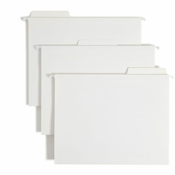 Smead FasTab Hanging File Folders Letter - 8 1/2" x 11" Sheet Size - 1/3 Tab Cut - Assorted Position Tab Position - 11 pt. Folder Thickness - Stock - White - Recycled - 20 / Box