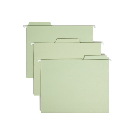 Smead FasTab Hanging Folders, Letter Size, 1/3-Cut Tabs, Moss, 20/Box 64082