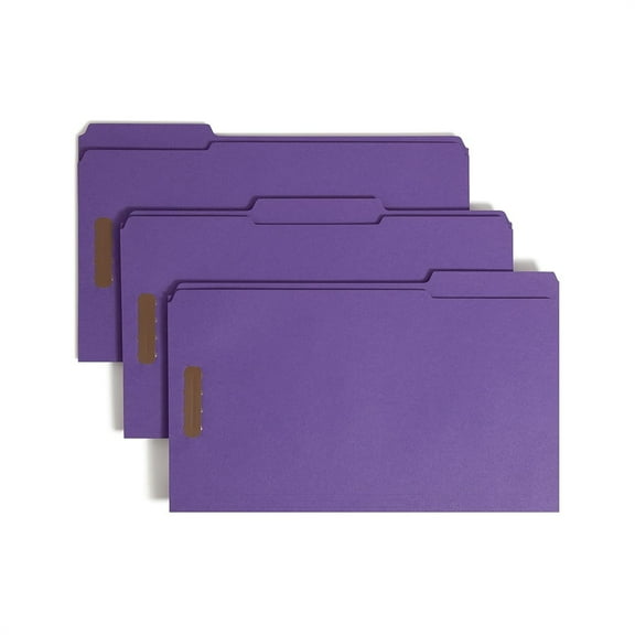 Smead Fastener File Folders, 50 Count, Purple, Reinforced , 2 Fasteners, Letter Size